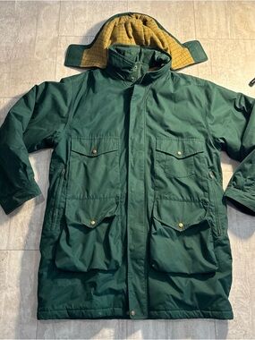 Men's Dark Green Insulated wool lined Field Parka Jacket barn coat XL Talk
